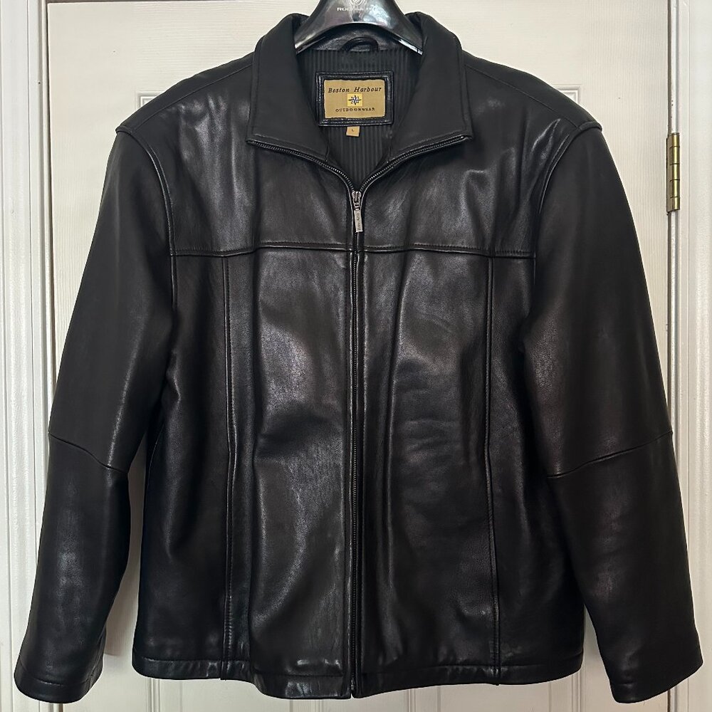 Boston Harbour Genuine Leather Men's New Zealand Lambskin Jacket Size Large L